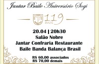 Jantar Baile irá marcar os 118 anos da Sogi