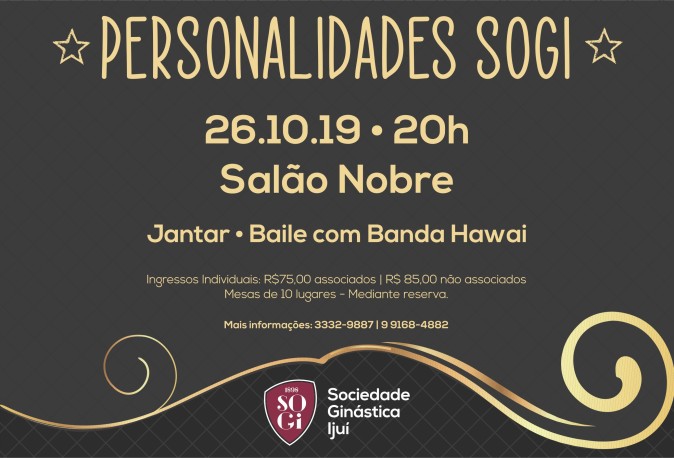 Personalidades Sogi irá homenagear associados em outubro